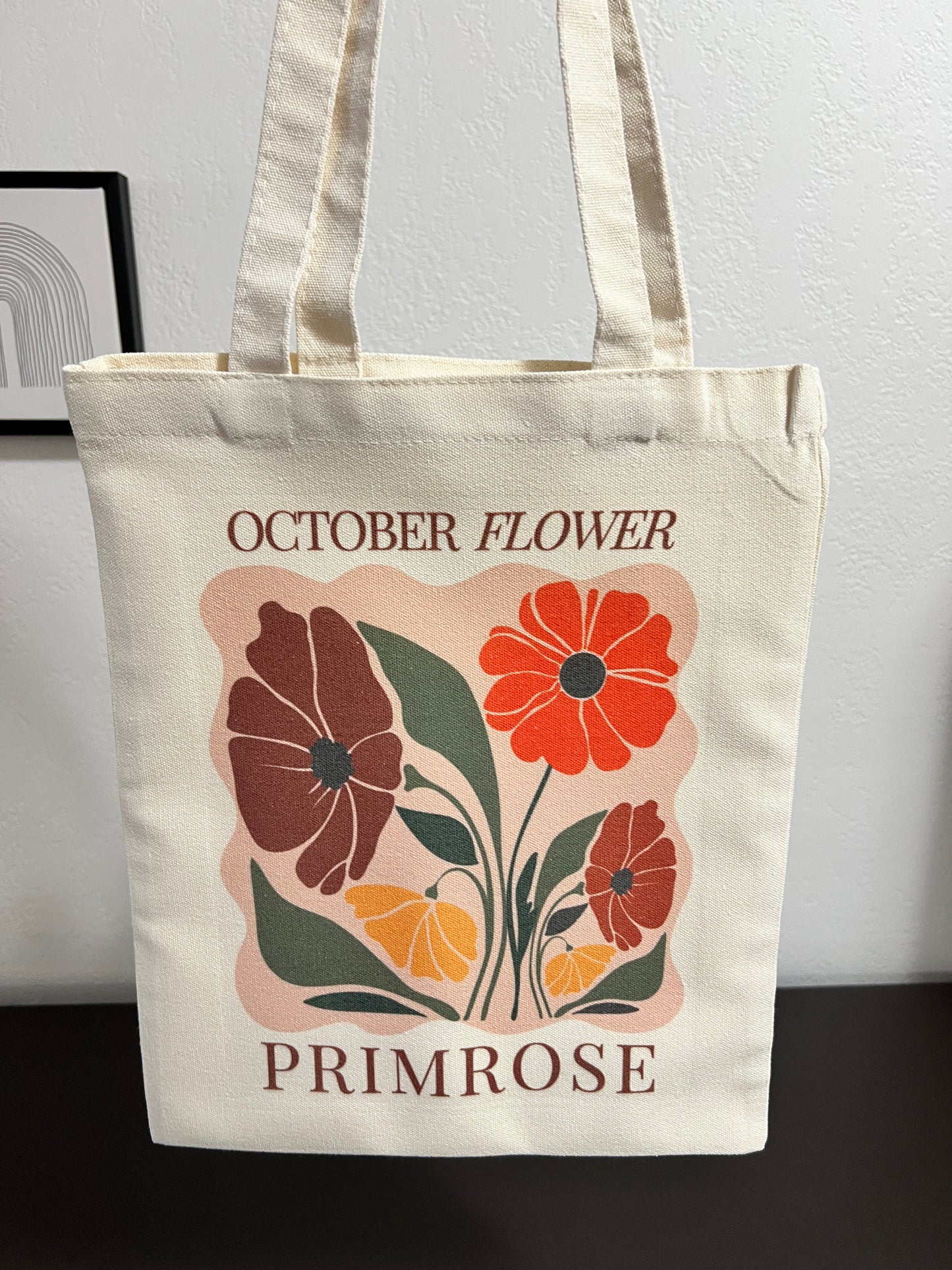 October Flower Tote Bag | Fall-Inspired Custom Tote Bag