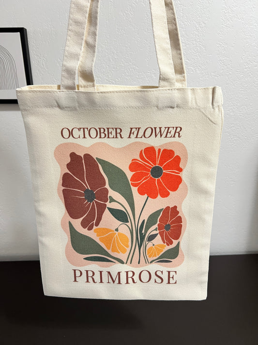 3-in-1 Bundle October Flower Tote Bag & Custom Keepsakes - Fall Bundle Collection