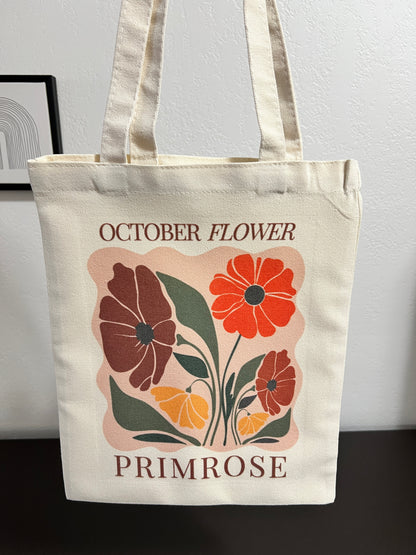 October Flower Tote Bag | Fall-Inspired Custom Tote Bag