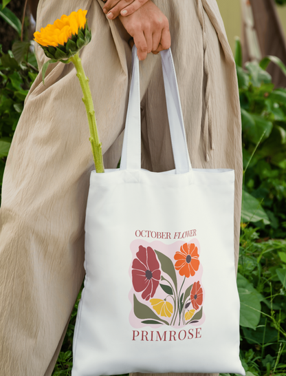 October Flower Tote Bag | Fall-Inspired Custom Tote Bag