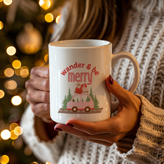 Wander and Be Merry Holiday Mug